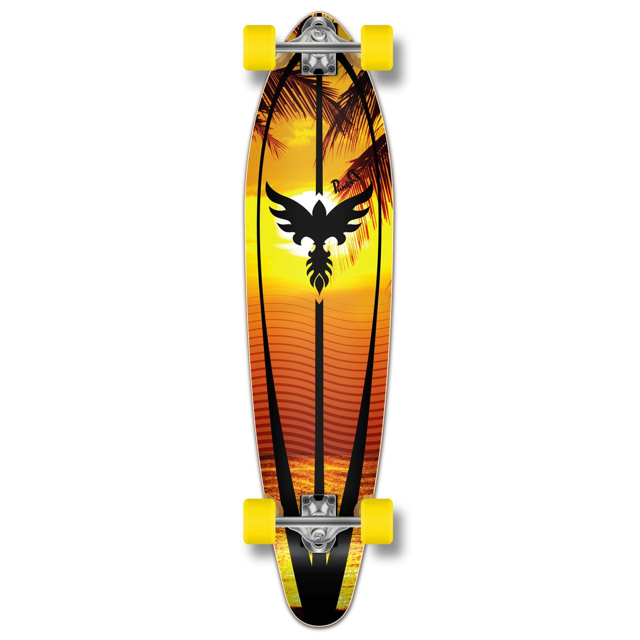 Yocaher Kicktail Longboard Complete - Sunset