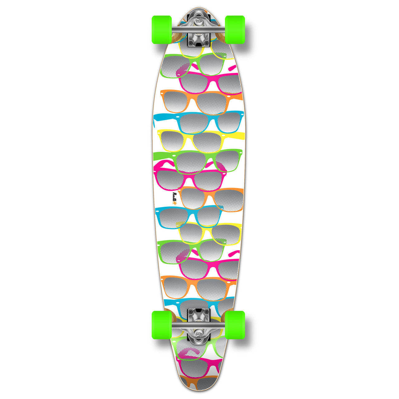 Yocaher Kicktail Longboard Complete - Shades White