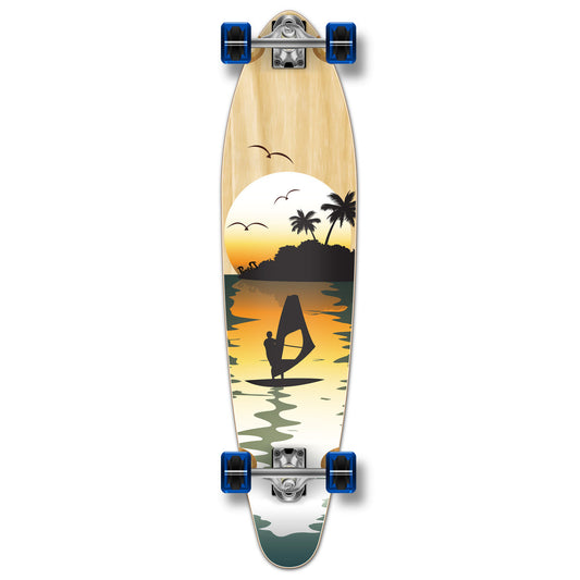 Yocaher Kicktail Longboard Complete - Natural Surfer