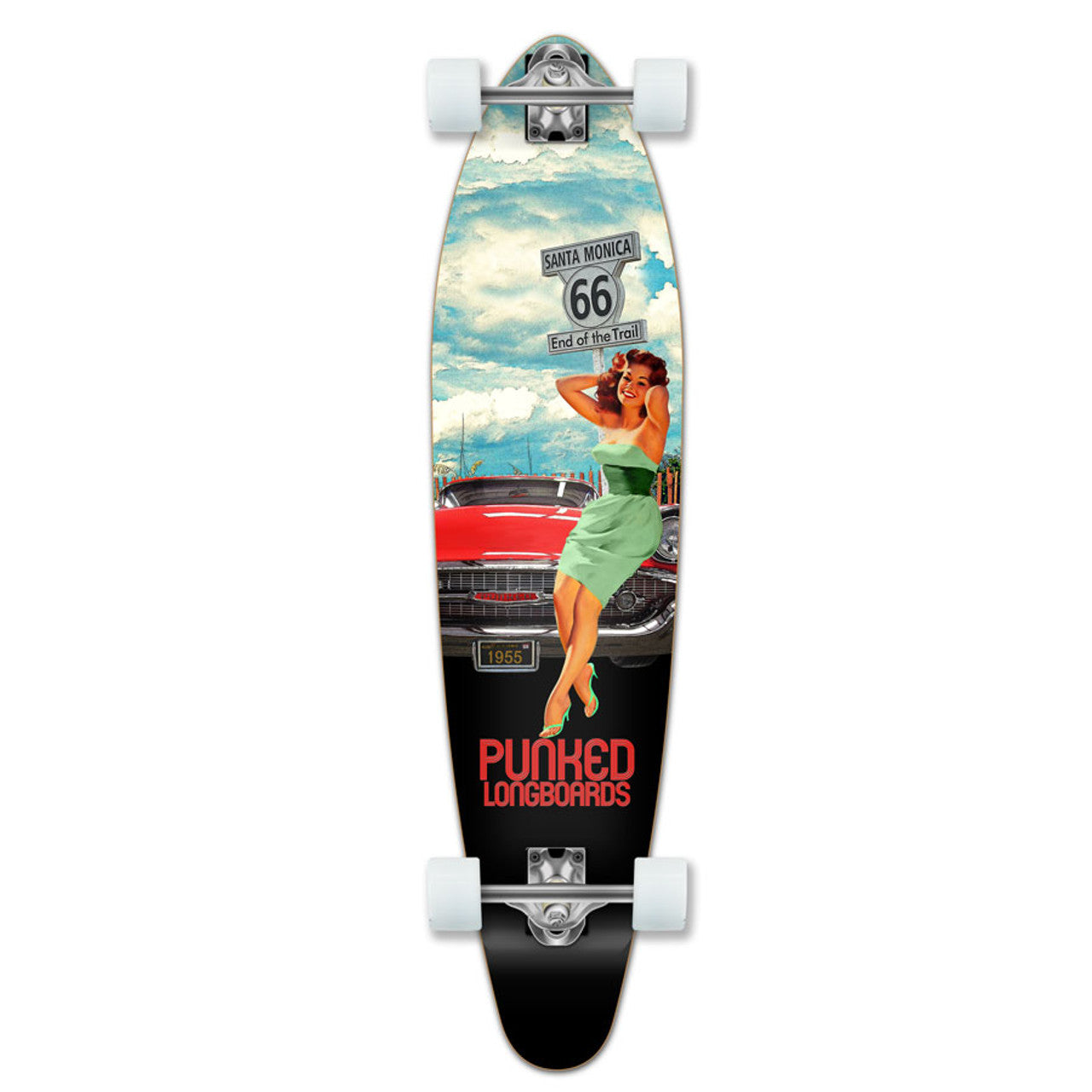 Yocaher Kicktail Longboard Complete - Route 66 Series - RTE-66