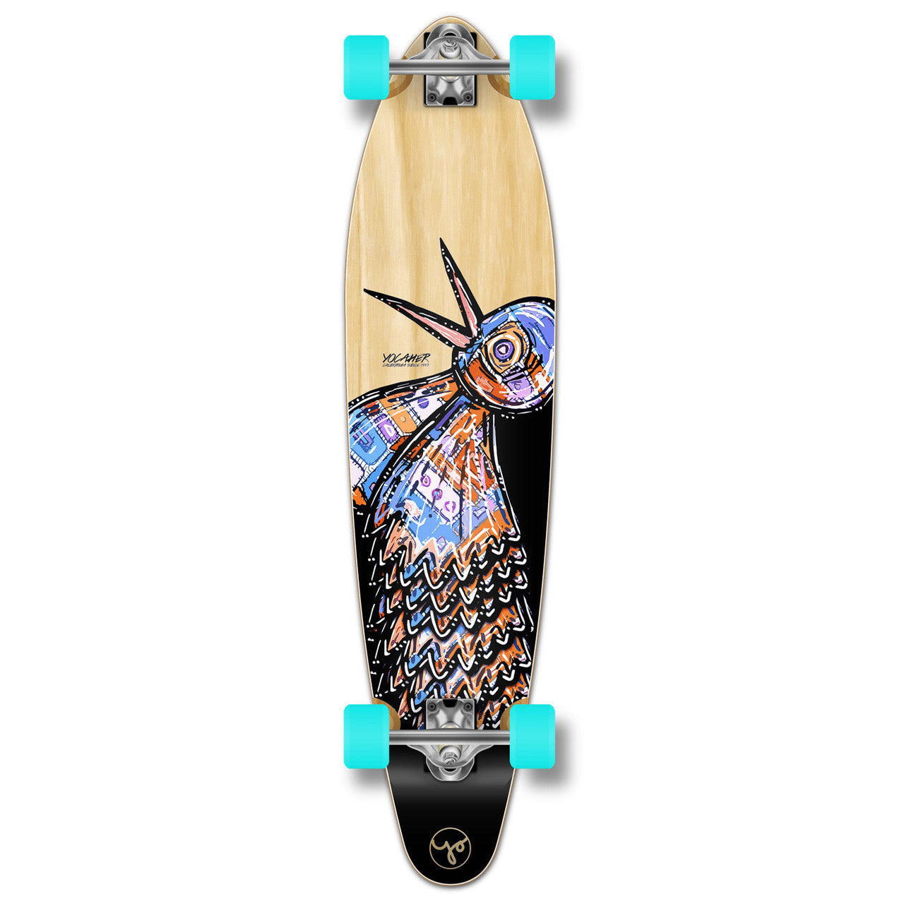 Yocaher Kicktail Longboard Complete - The Bird Natural