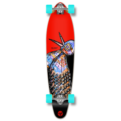 Yocaher Kicktail Longboard Complete - The Bird Red