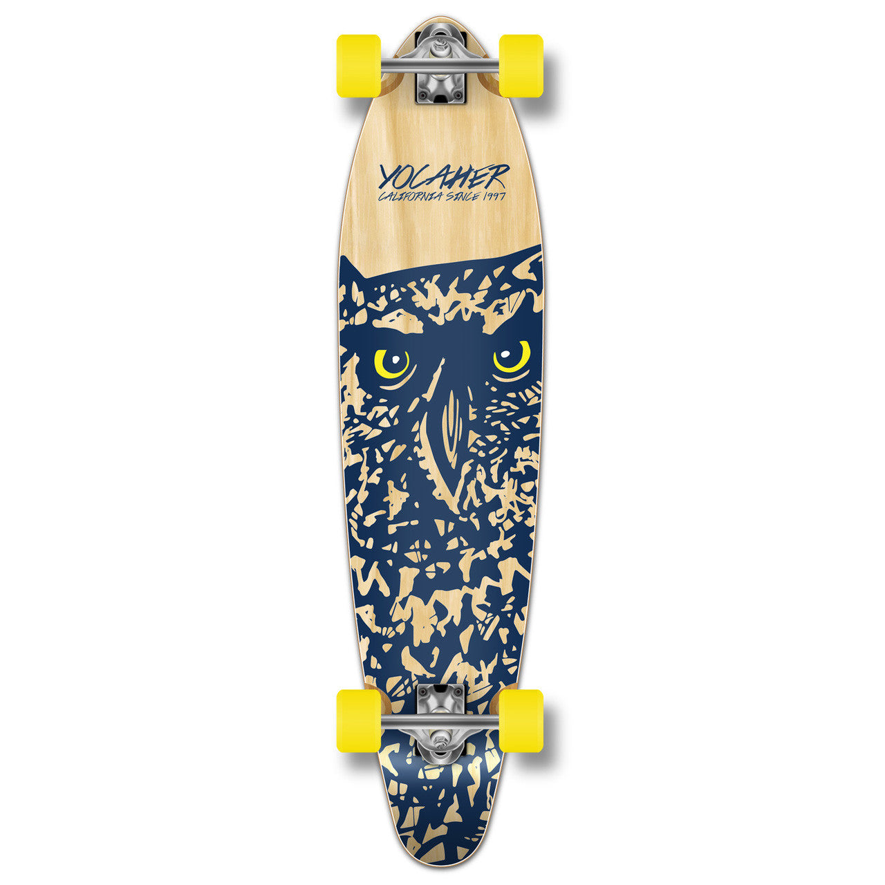 Yocaher Kicktail Longboard Complete - Spirit Animal OWL