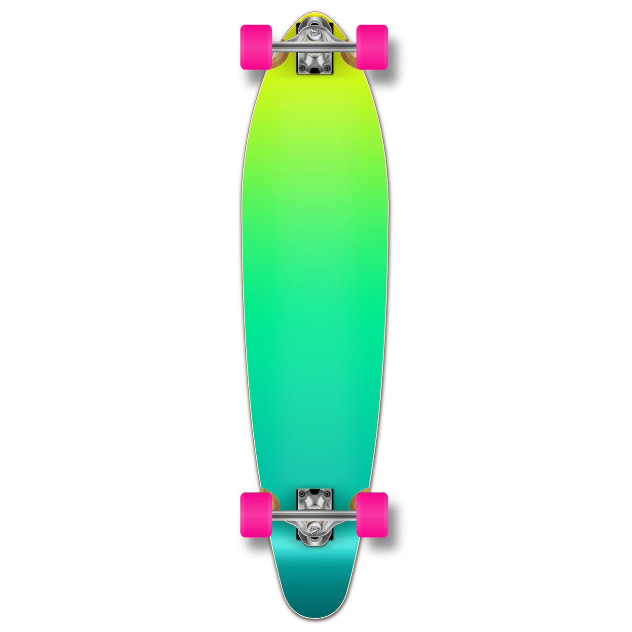Yocaher Kicktail Longboard Complete - Gradient Green