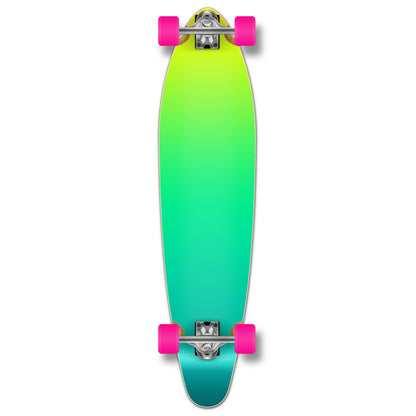 Yocaher Kicktail Longboard Complete - Gradient Green