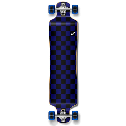 Yocaher Lowrider Longboard Complete - Checker Blue