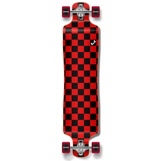 Yocaher Lowrider Longboard Complete - Checker Red