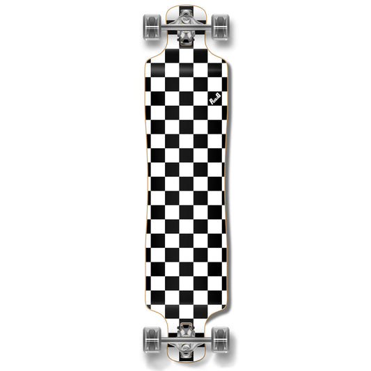 Yocaher Lowrider Longboard Complete - Checker White