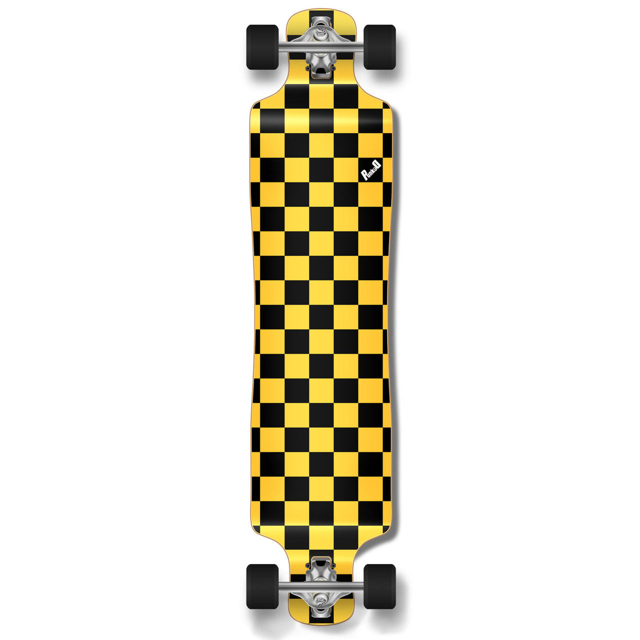 Yocaher Lowrider Longboard Complete - Checker Yellow