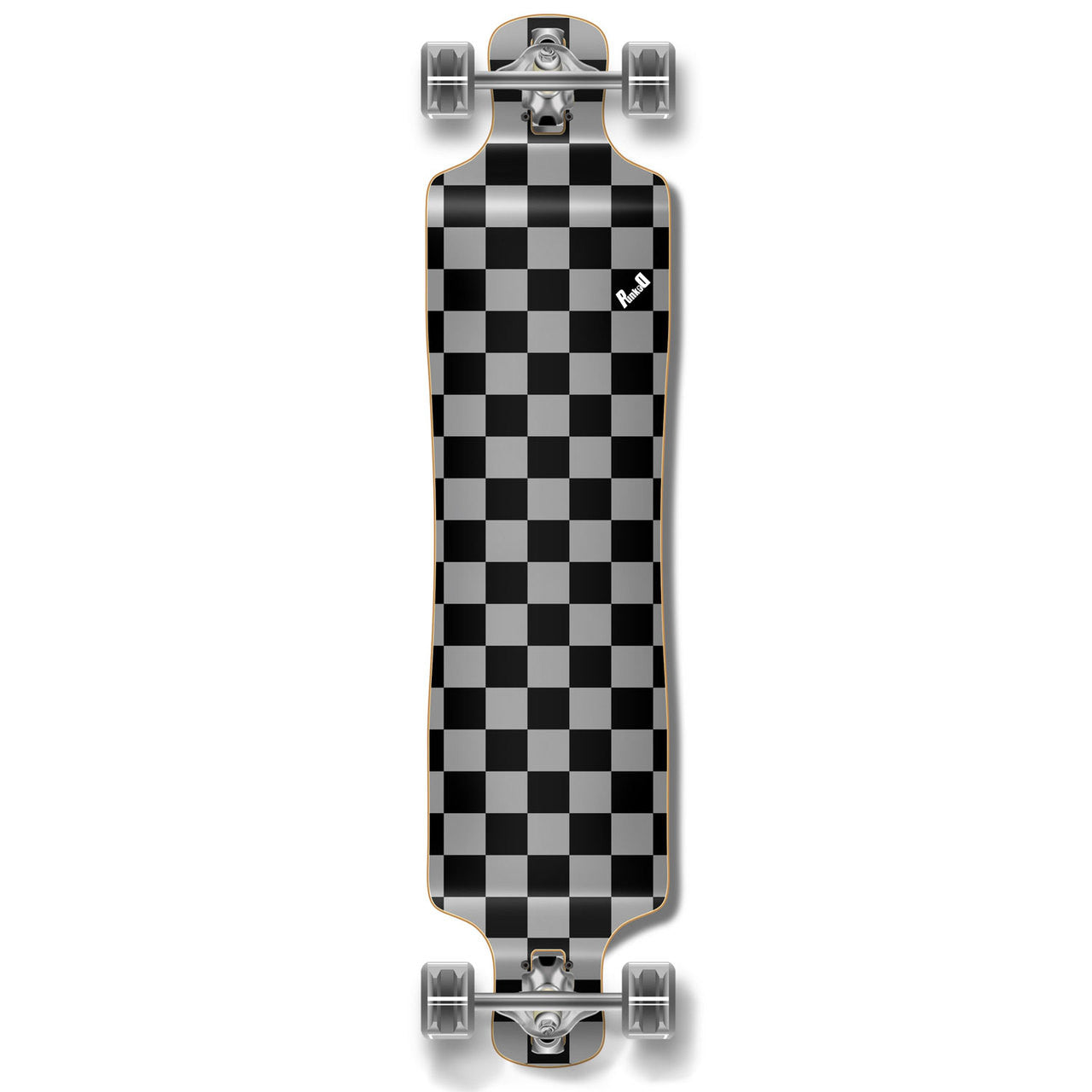 Yocaher Lowrider Longboard Complete - Checker Silver