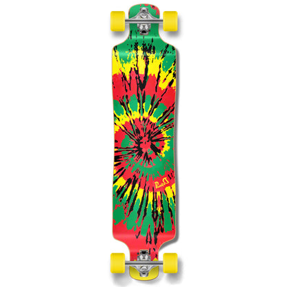 Yocaher Lowrider Longboard Complete - Tiedye Rasta