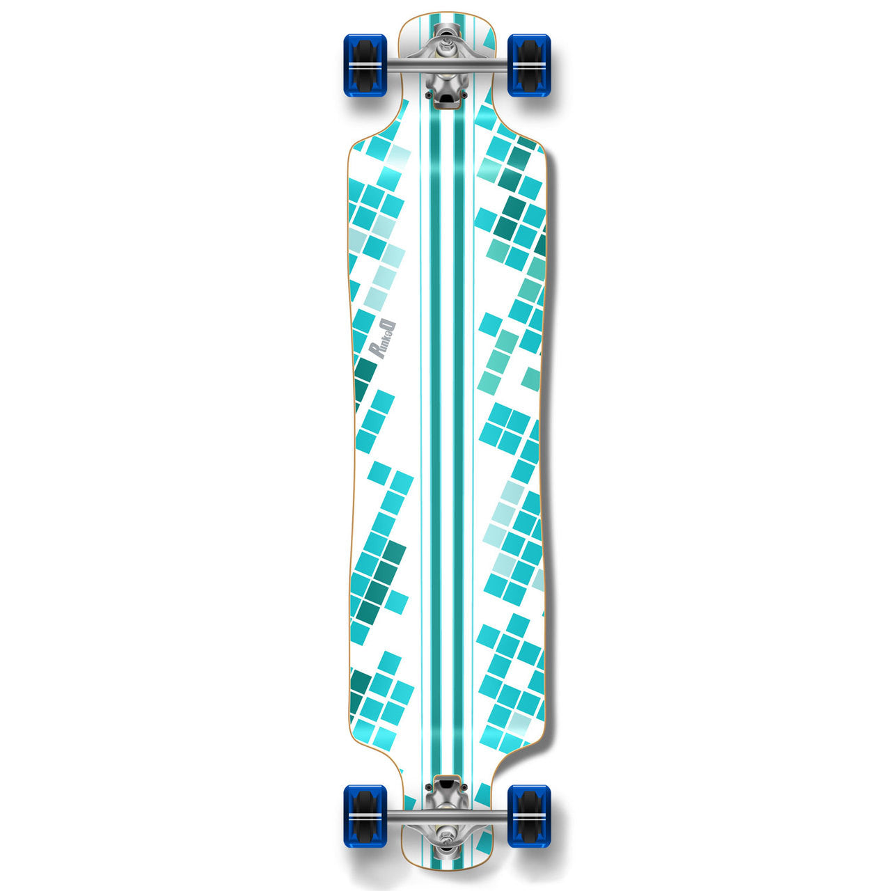 Yocaher Lowrider Longboard Complete - White Digital Wave