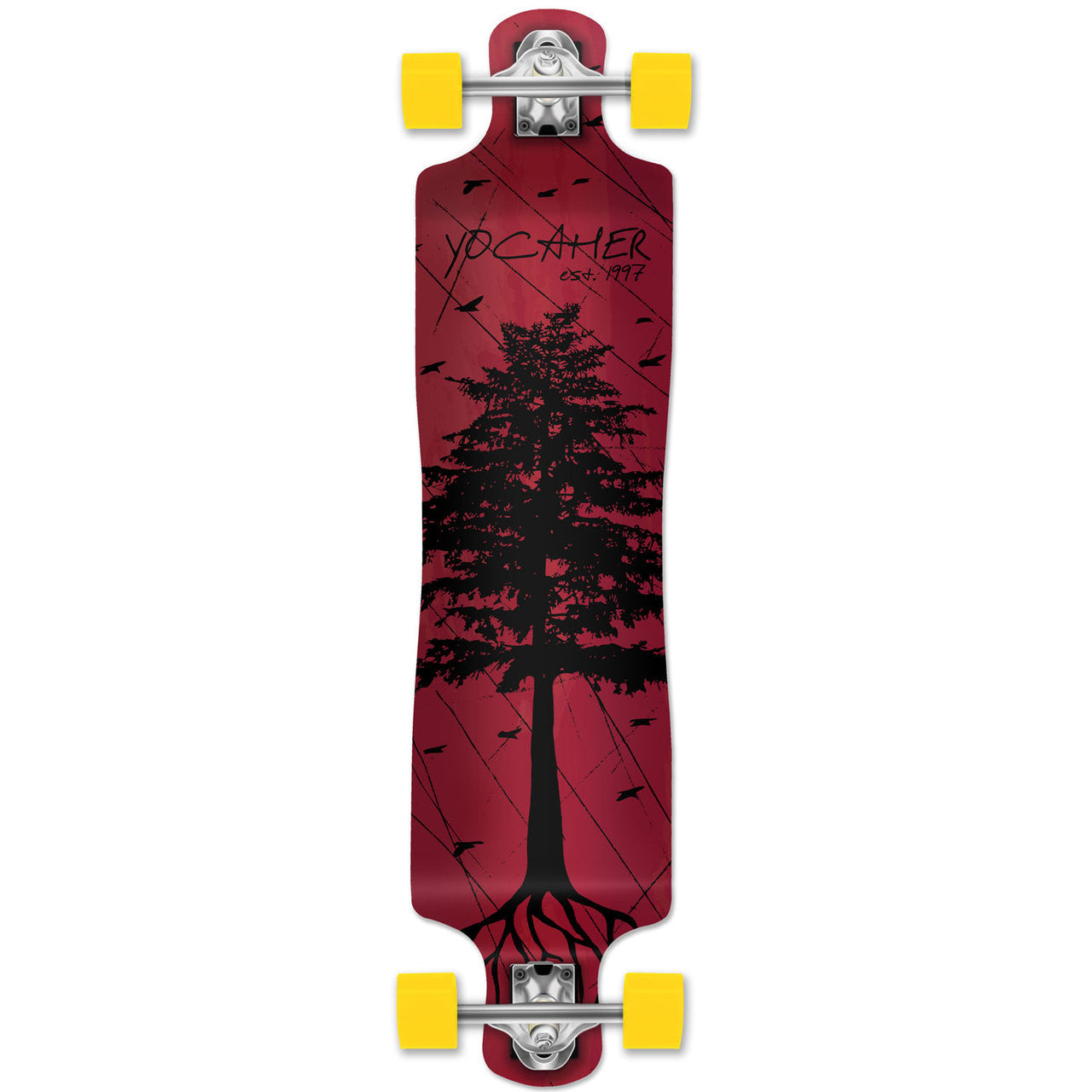 Yocaher Lowrider Longboard Complete - In the Pines : Red