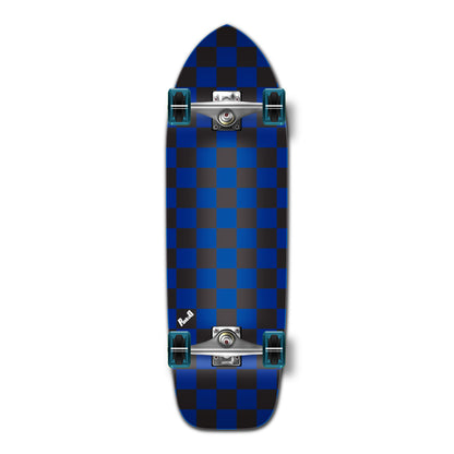 Yocaher Old School Longboard Complete - Checker Blue