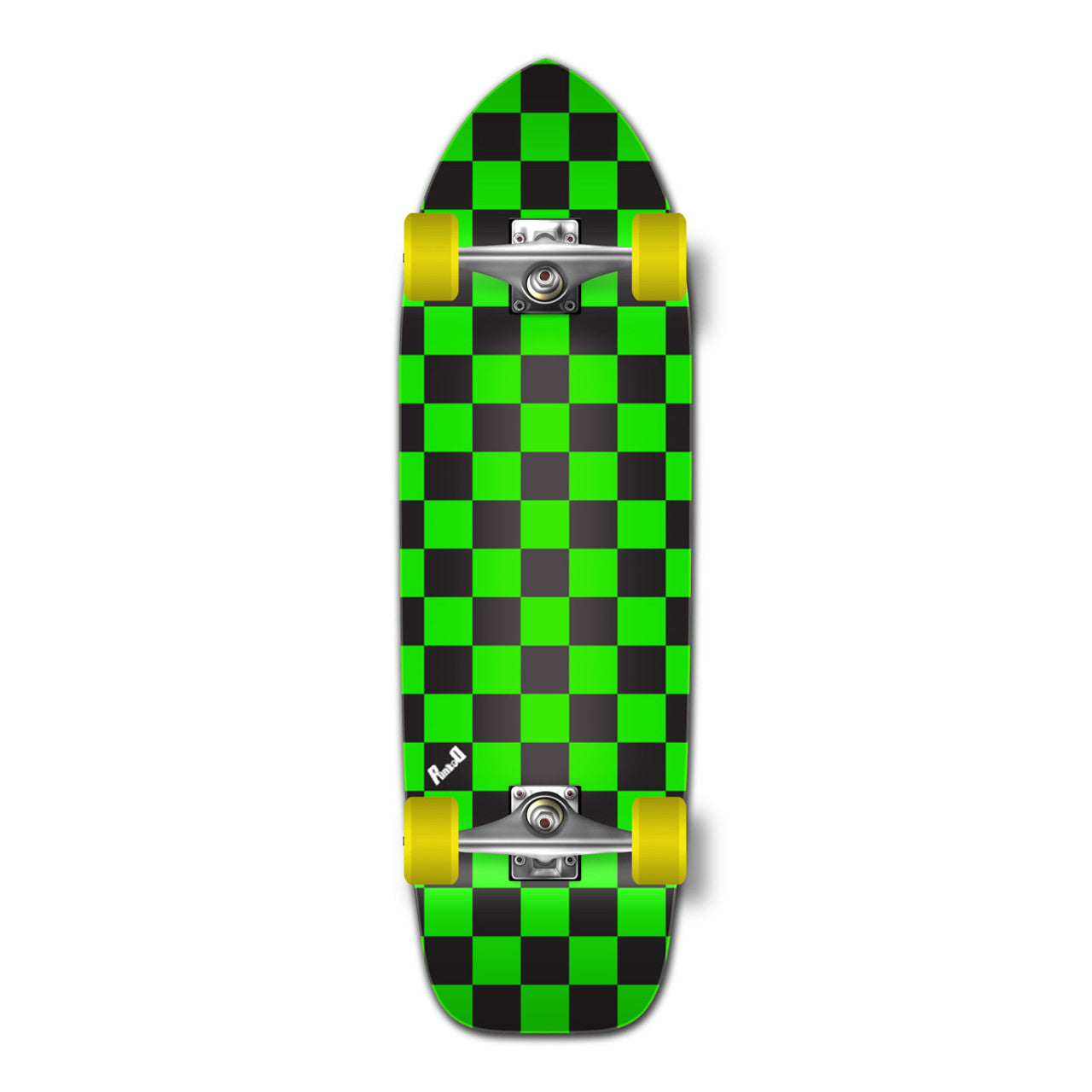 Yocaher Old School Longboard Complete - Checker Green