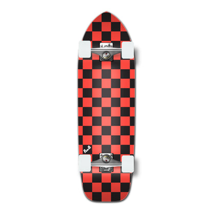 Yocaher Old School Longboard Complete - Checker Orange