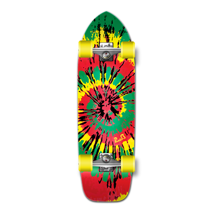 Yocaher Old School Longboard Complete - Tiedye Rasta