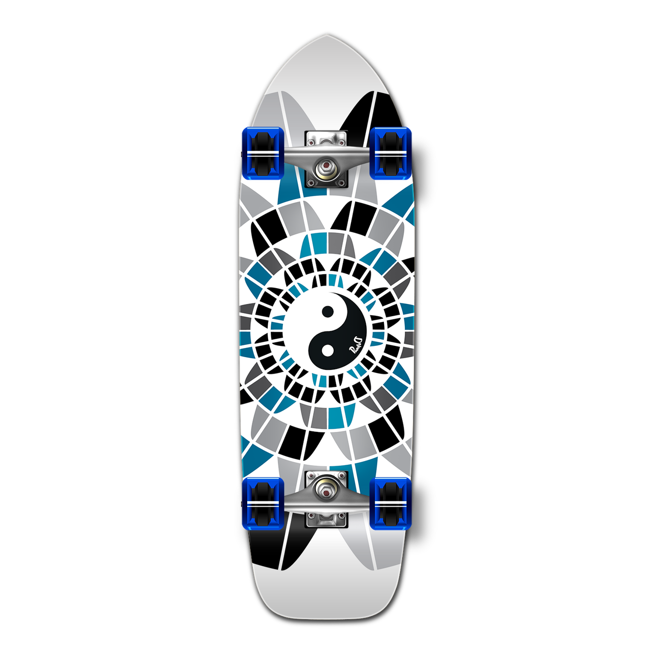 Yocaher Old School Longboard Complete - Ying Yang
