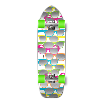 Yocaher Old School Longboard Complete - Shades White