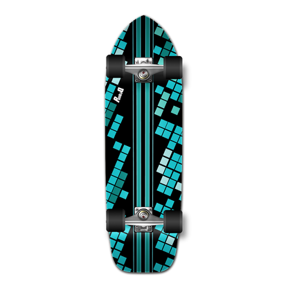 Yocaher Old School Longboard Complete - Black Digital Wave