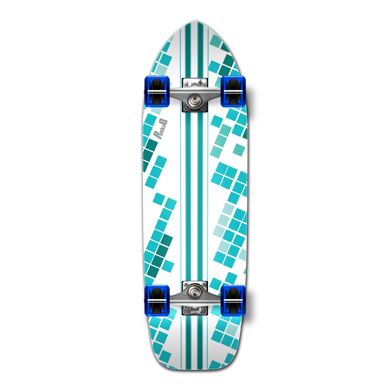 Yocaher Old School Longboard Complete - White Digital Wave