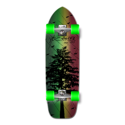 Yocaher Old School Longboard Complete - In the Pines Rasta