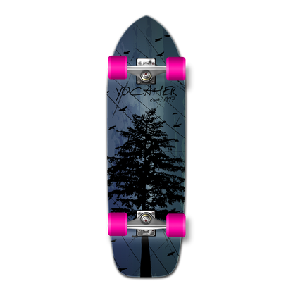 Yocaher Old School Longboard Complete - In the Pines Blue