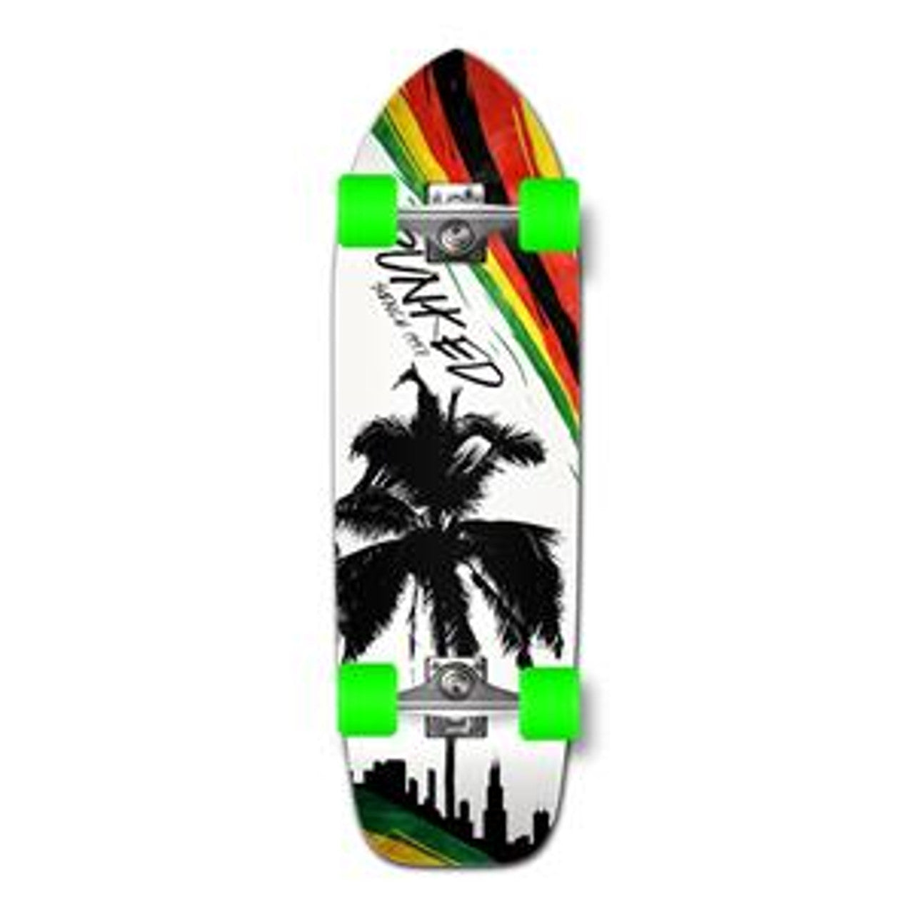 Yocaher Old School Longboard Complete - Palm City Rasta