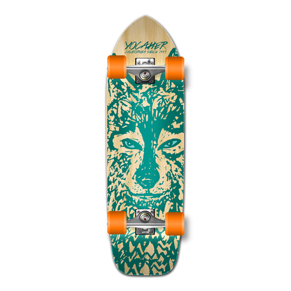 Yocaher Old School Longboard Complete - Spirit Animal Series - Wolf