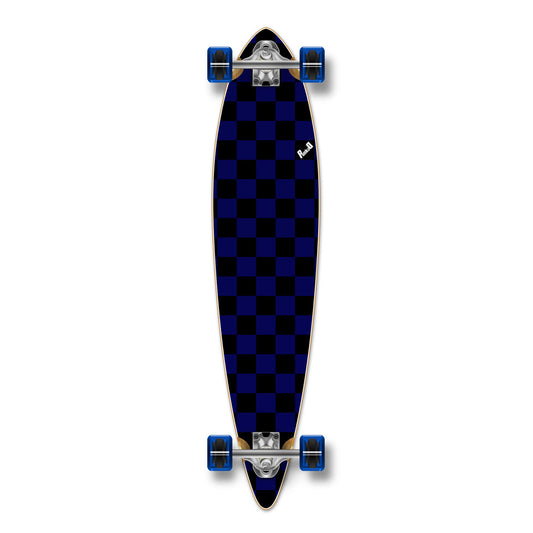 Yocaher Pintail Longboard Complete - Checker Blue