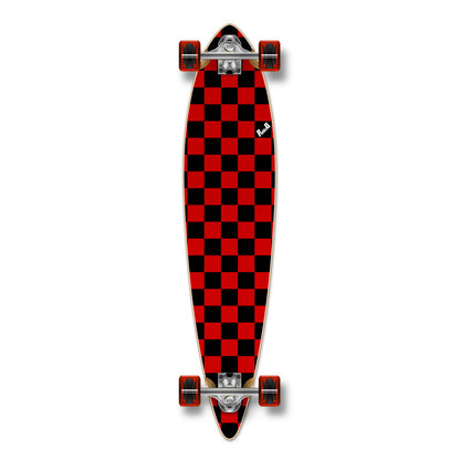 Yocaher Pintail Longboard Complete - Checker Red