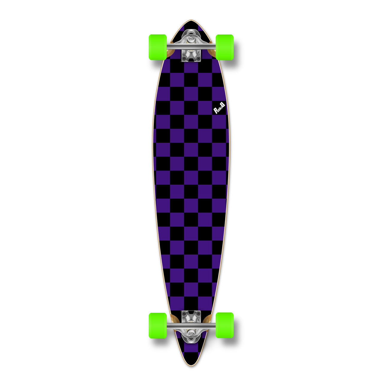 Yocaher Pintail Longboard Complete - Checker Purple