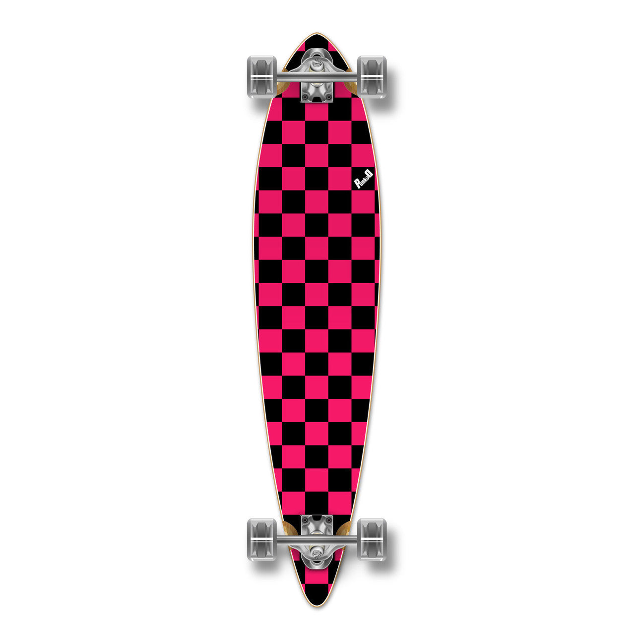 Yocaher Pintail Longboard Complete - Checker Pink