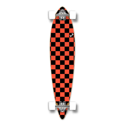 Yocaher Pintail Longboard Complete - Checker Orange