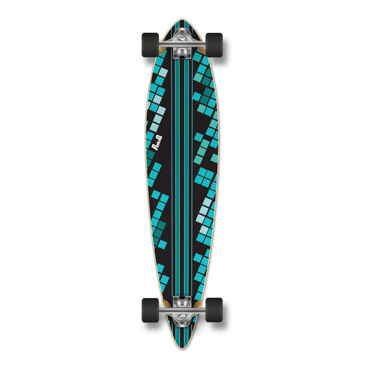 Yocaher Pintail Longboard Complete - Black Digital Wave