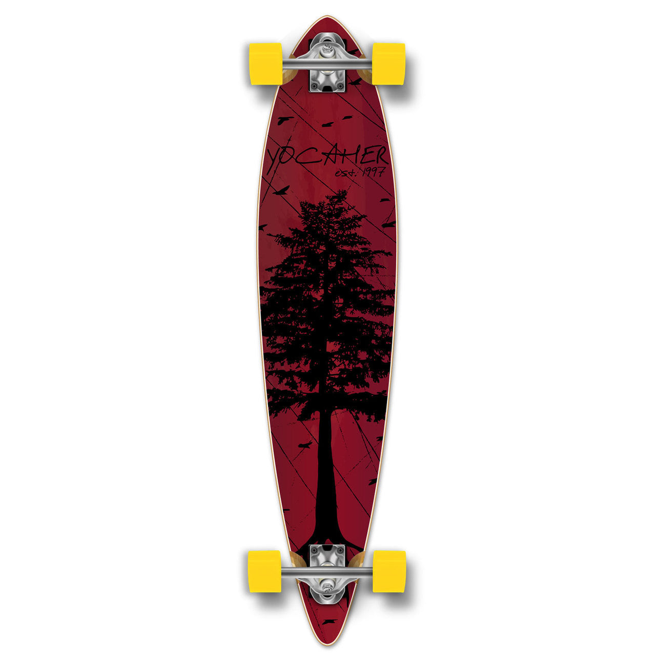 Yocaher Pintail Longboard Complete - In the Pines : Red