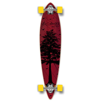 Yocaher Pintail Longboard Complete - In the Pines : Red