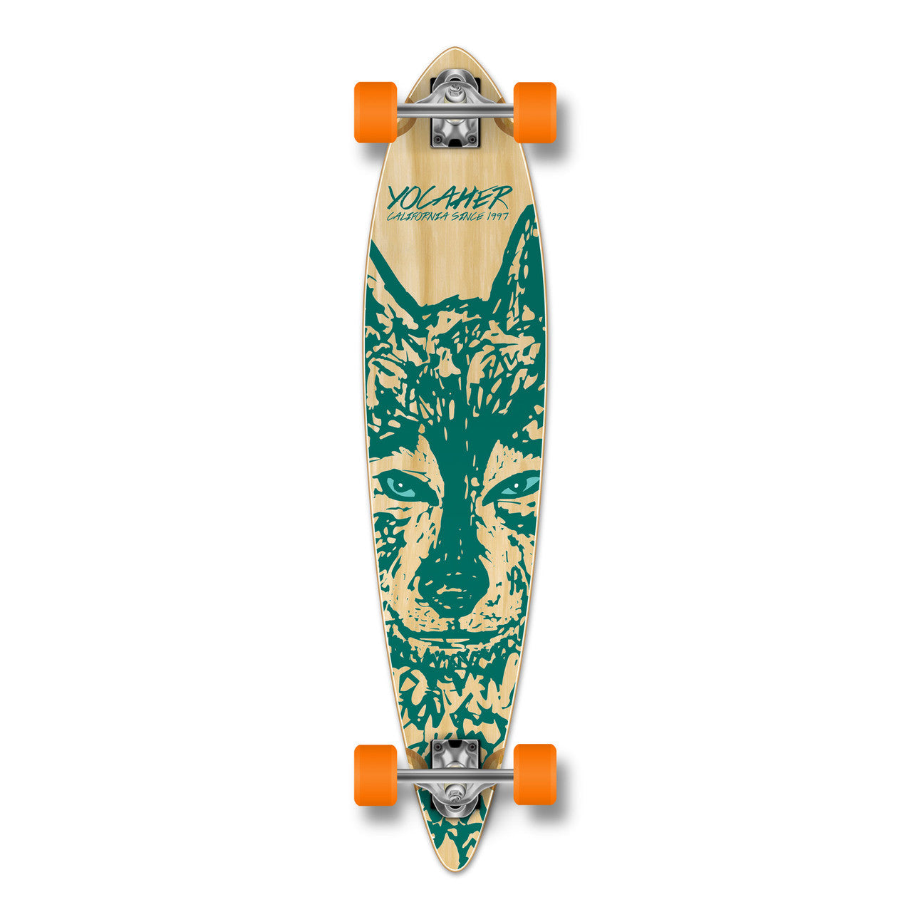 Yocaher Pintail Longboard Complete - Spirit Animal WOLF