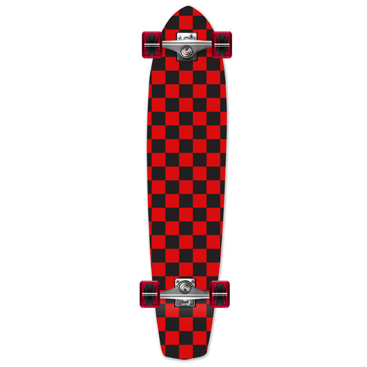 Yocaher Slimkick Longboard Complete - Checker Red