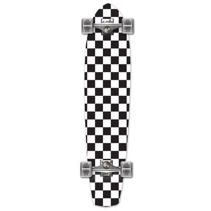 Yocaher Slimkick Longboard Complete - Checker White