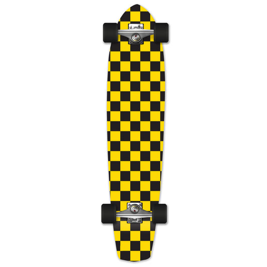 Yocaher Slimkick Longboard Complete - Checker Yellow