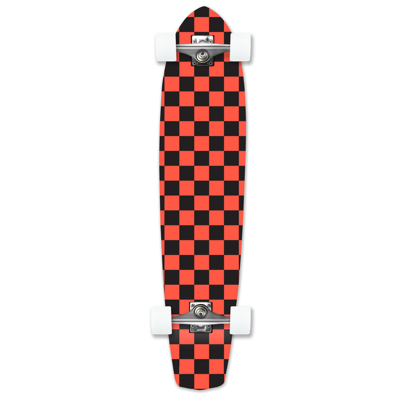 Yocaher Slimkick Longboard Complete - Checker Orange