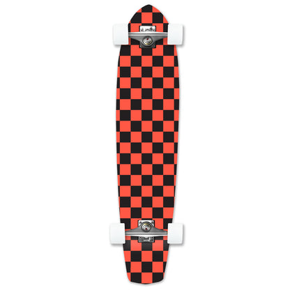 Yocaher Slimkick Longboard Complete - Checker Orange