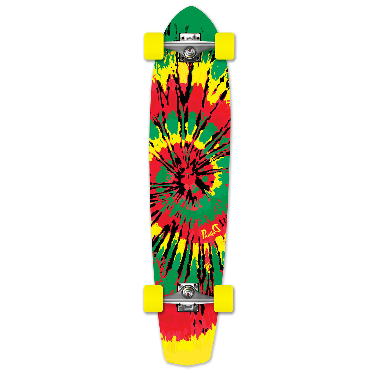 Yocaher Slimkick Longboard Complete - Tiedye Rasta