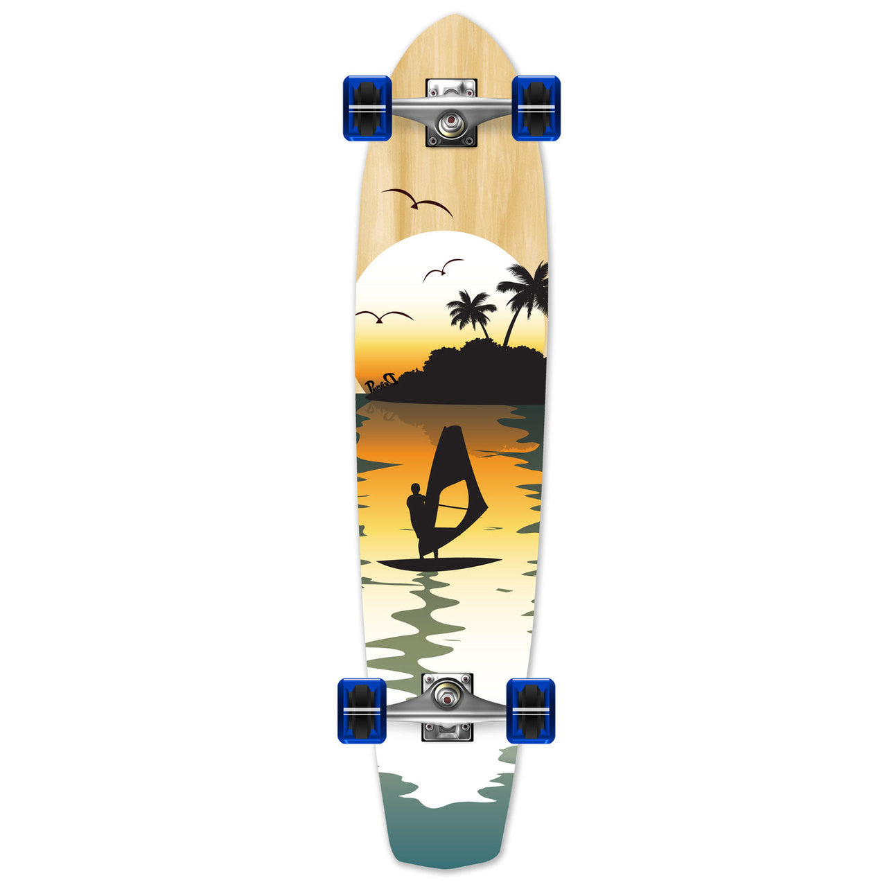 Yocaher Slimkick Longboard Complete - Natural Surfer