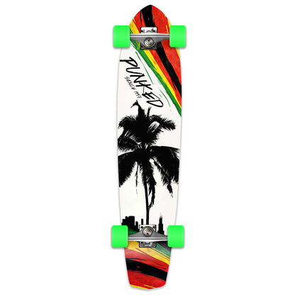 Yocaher Slimkick Longboard Complete - Palm City Rasta