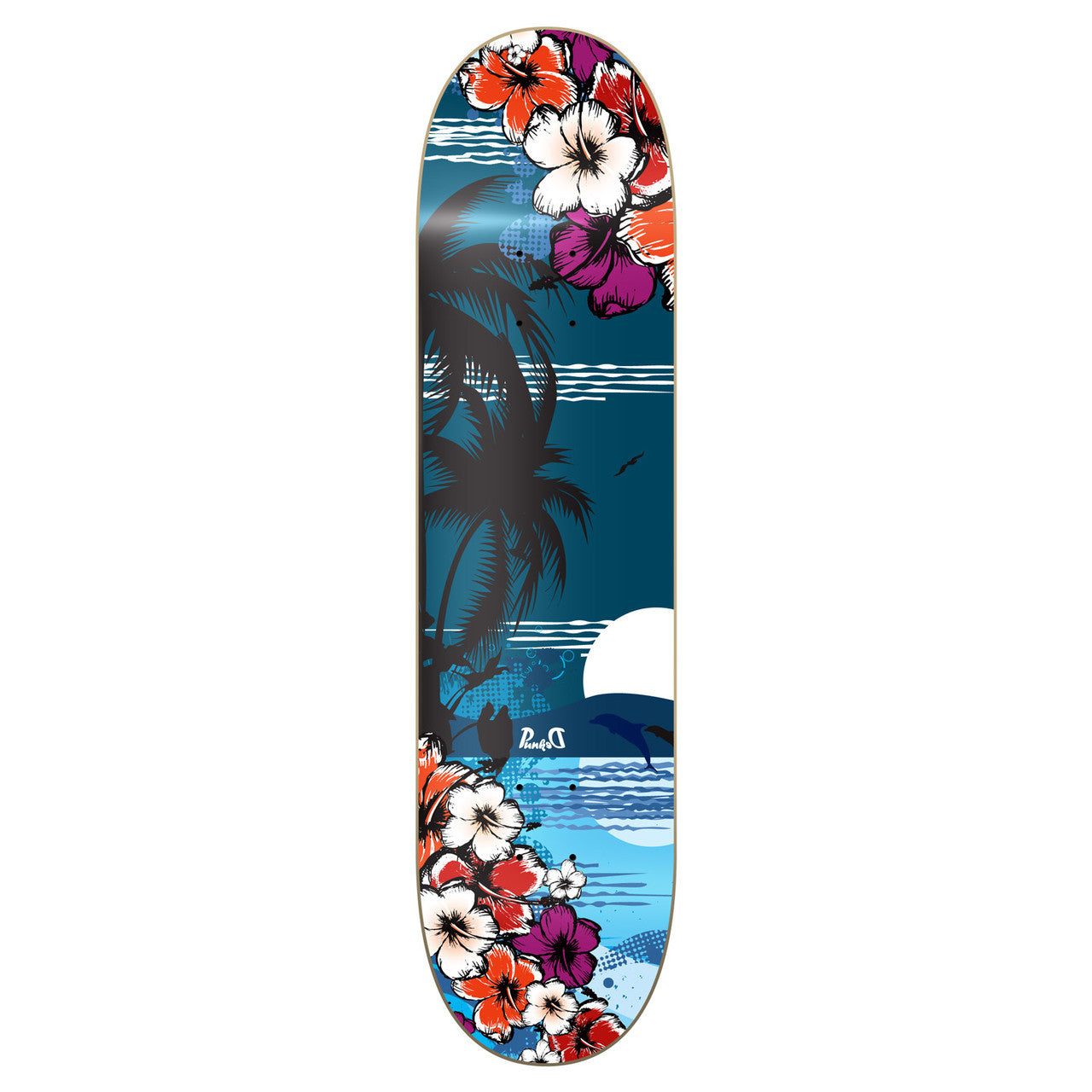 Graphic Tropical Night Skateboard Deck