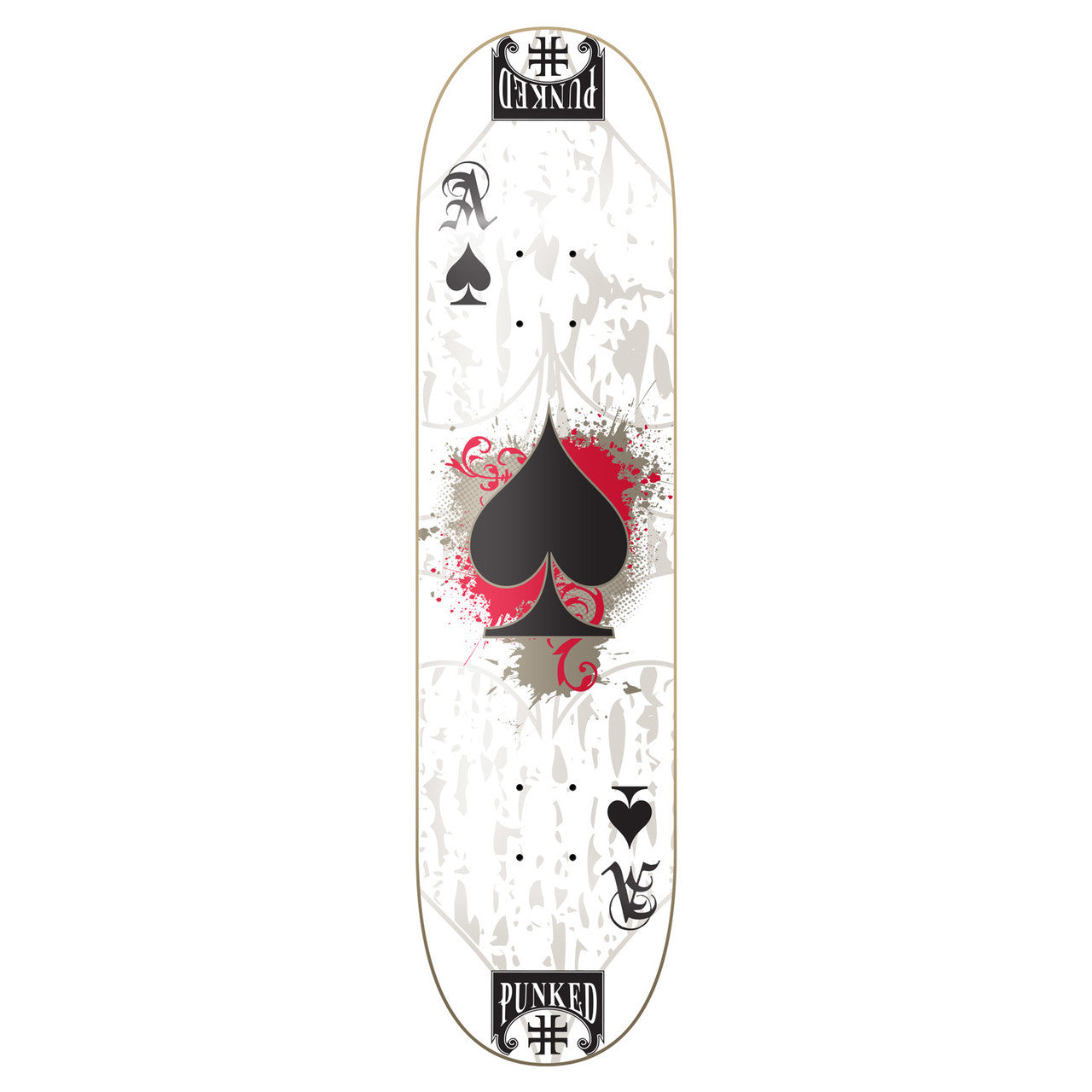 Graphic Ace White Skateboard Deck