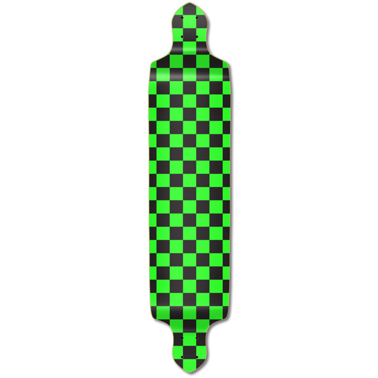 Yocaher Drop Down Longboard Deck - Checker Green