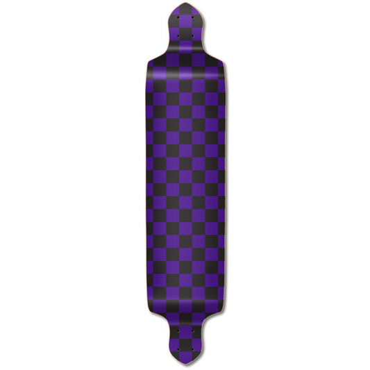 Yocaher Drop Down Longboard Deck - Checker Purple